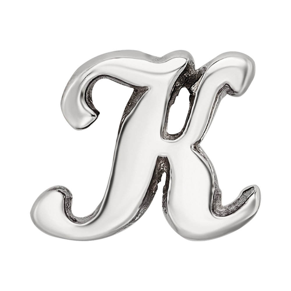 Sterling Silver Reflections Letter K Script Bead