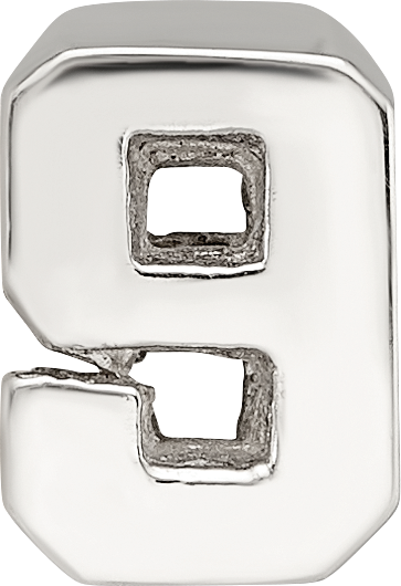 Sterling Silver Reflections Number 9 Bead Size: 8.18MM X 6.36MM