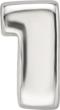 Sterling Silver Reflections Kids Number 1 Bead Size: 6.36MM X 3.64MM