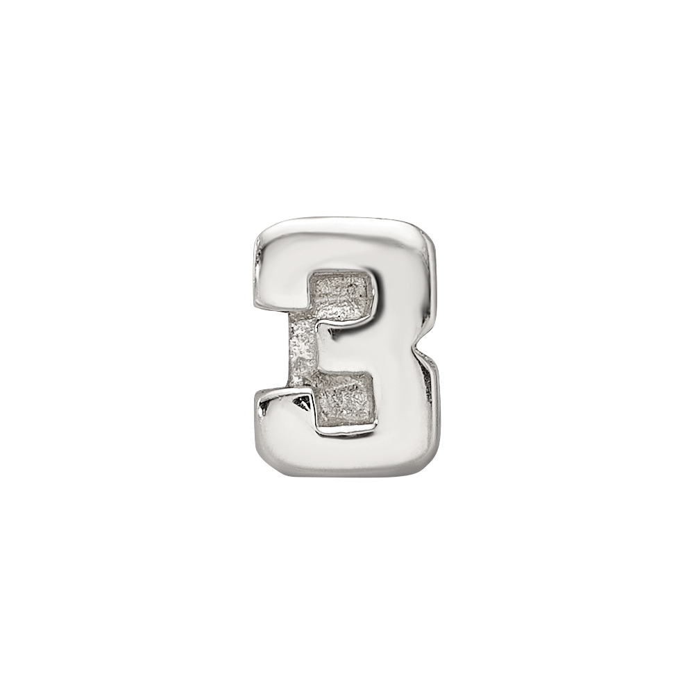 Sterling Silver Reflections Kids Number 3 Bead