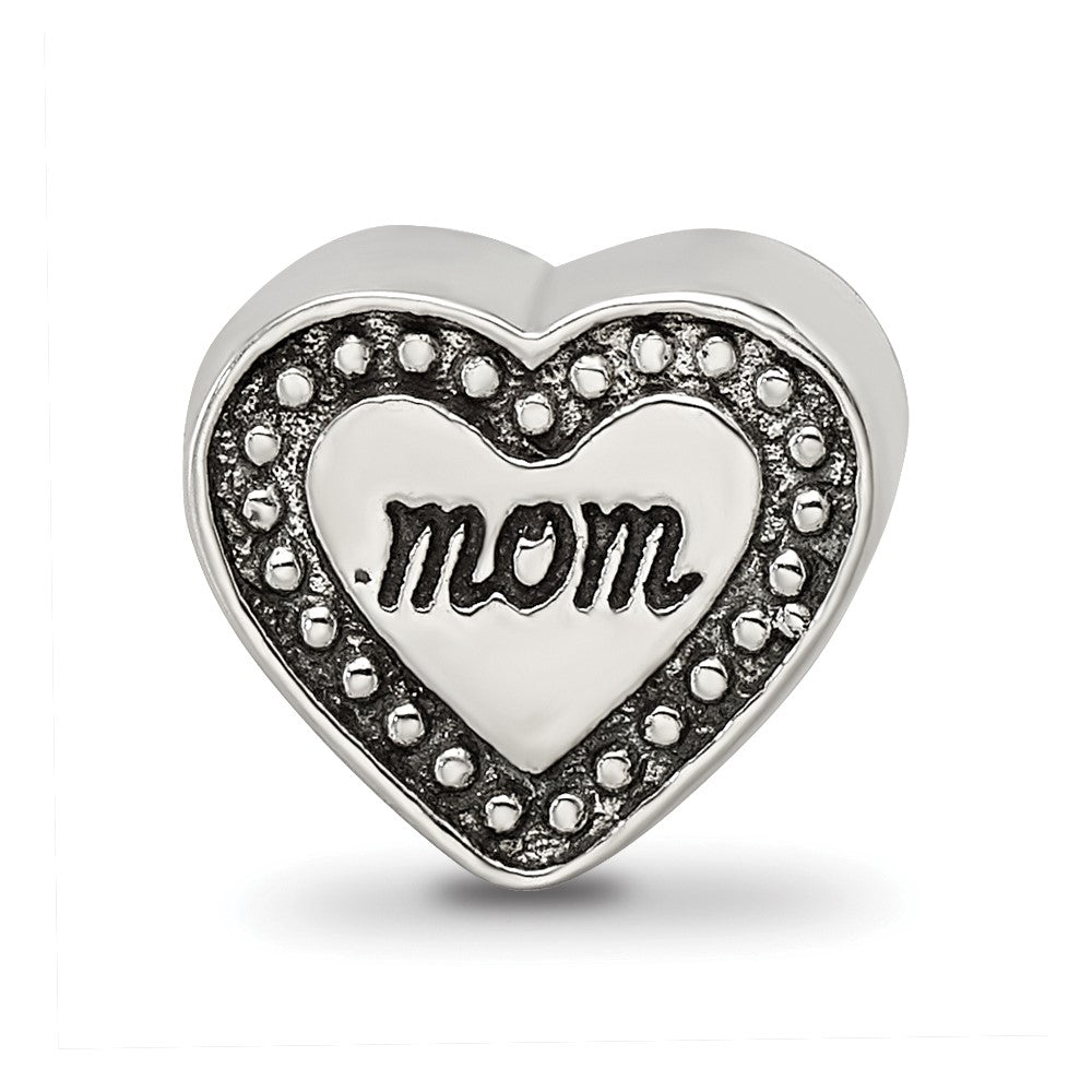 Sterling Silver Reflections Mom Heart Bead