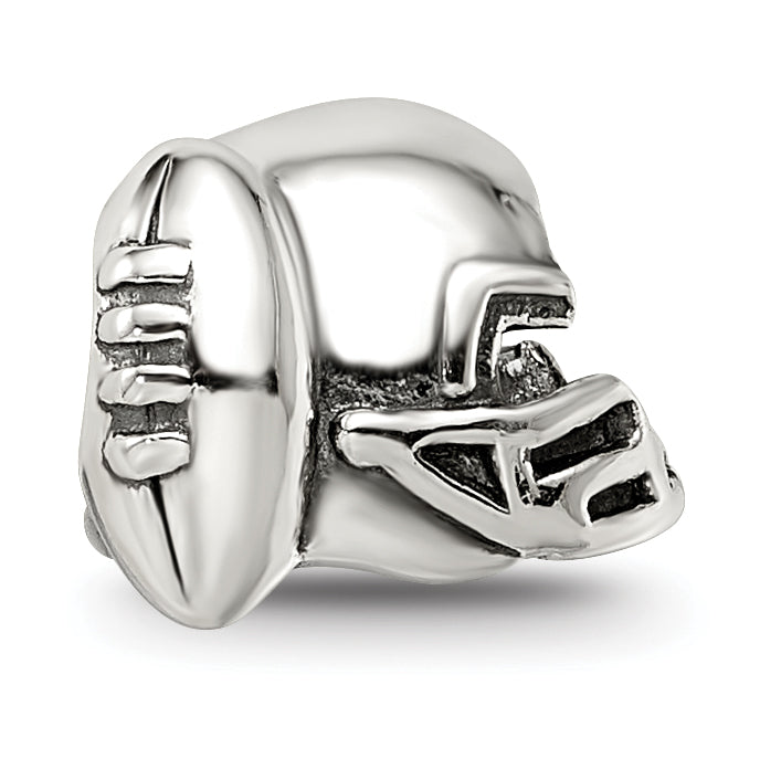 Sterling Silver Reflections Football Helmet Bead Size: 7.27MM X 9.09MM
