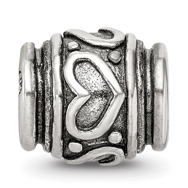 Sterling Silver Reflections Heart Bead Size: 8.18MM X 8.18MM