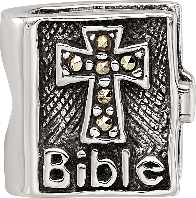 Sterling Silver Reflections Marcasite Cross Bible Bead Size: 10MM X 10MM