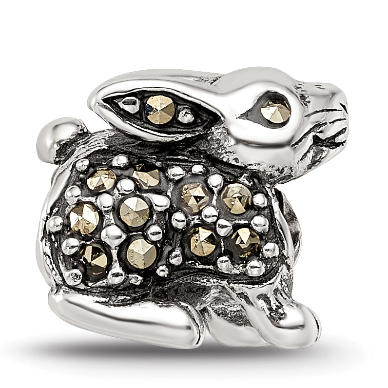 Sterling Silver Reflections Marcasite Rabbit Bead Size: 9.09MM X 10MM