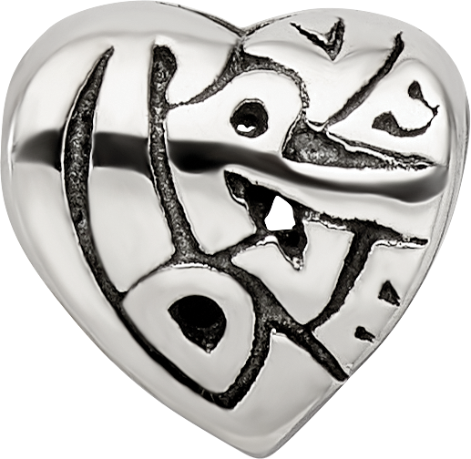 Sterling Silver Reflections True Love Bead Size: 8.18MM X 8.18MM