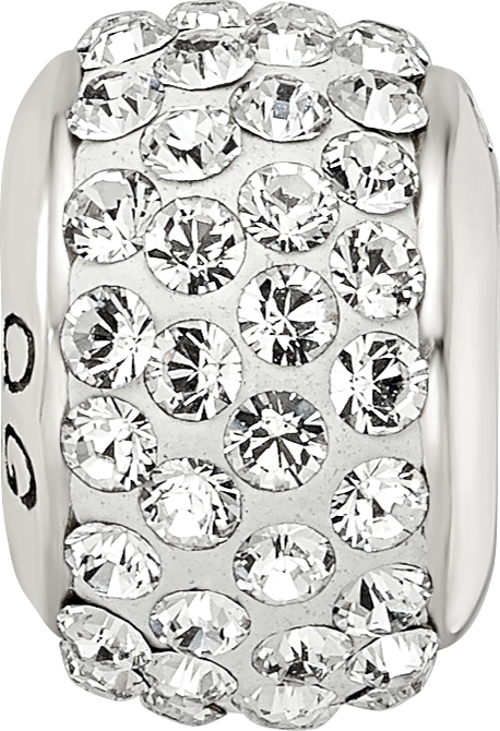 Sterling Silver Reflections White Full Preciosa Crystal Bead Size: 12.73MM X 8.18MM