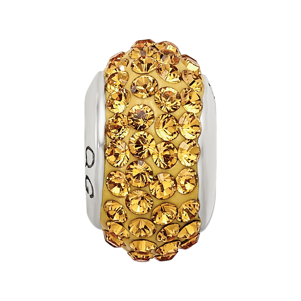 Sterling Silver Reflections Orange Full Preciosa Crystal Bead