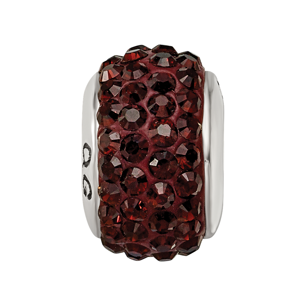 Sterling Silver Reflections Brown Full Preciosa Crystal Bead