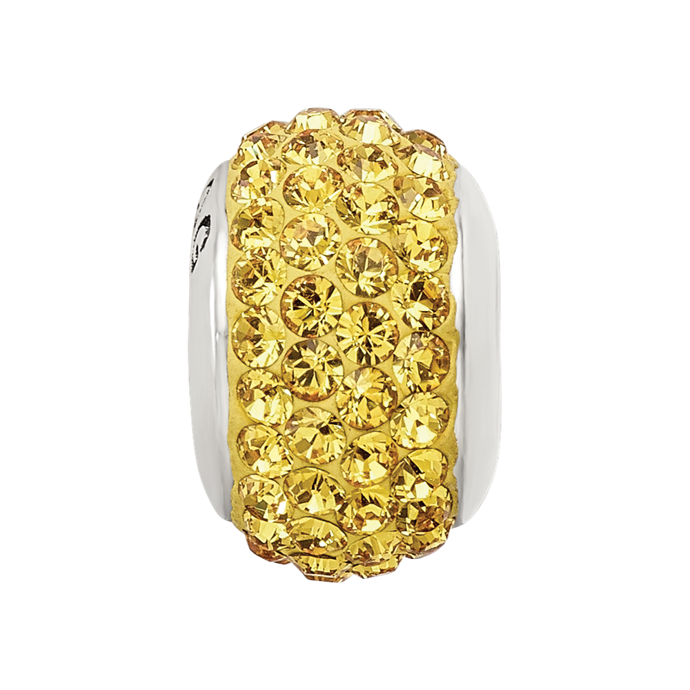 Sterling Silver Reflections Yellow Full Preciosa Crystal Bead