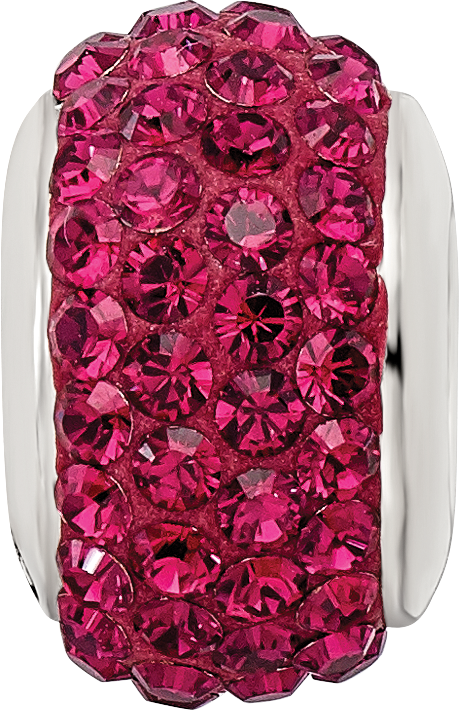 Sterling Silver Reflections Maroon Full Preciosa Crystal Bead Size: 12.73MM X 8.18MM