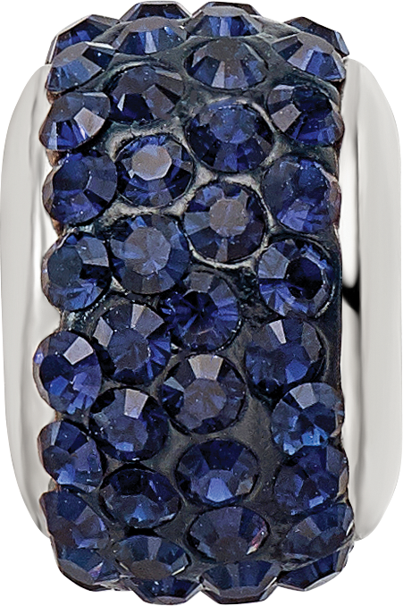 Sterling Silver Reflections Dark Blue/Navy Full Preciosa Crystal Bead Size: 10.91MM X 4.55MM