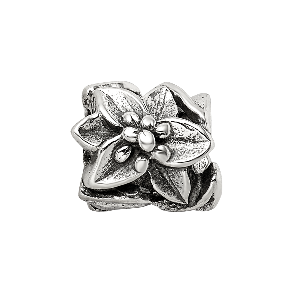 Sterling Silver Reflections Plumeria Floral Bead