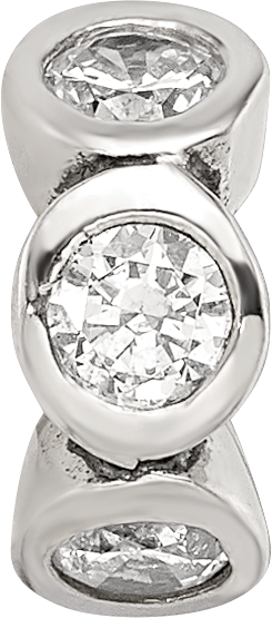 Sterling Silver Reflections CZ Bead Size: 10MM X 3.64MM