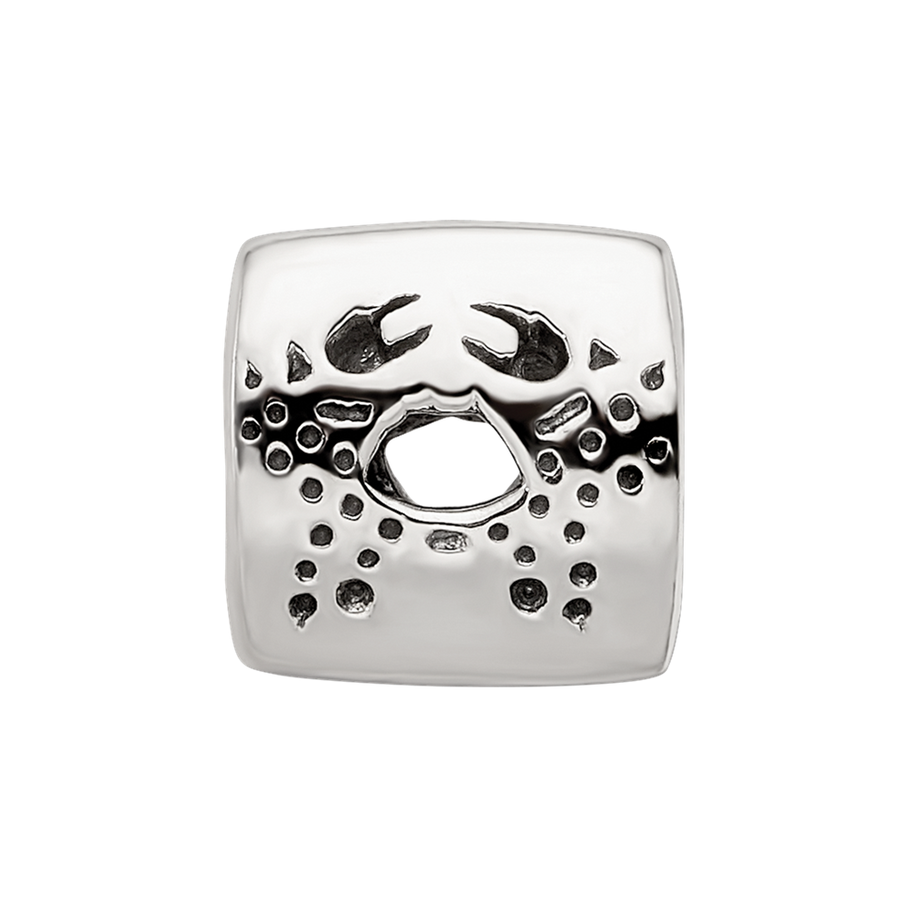 Sterling Silver Reflections Cancer Zodiac Antiqued Bead