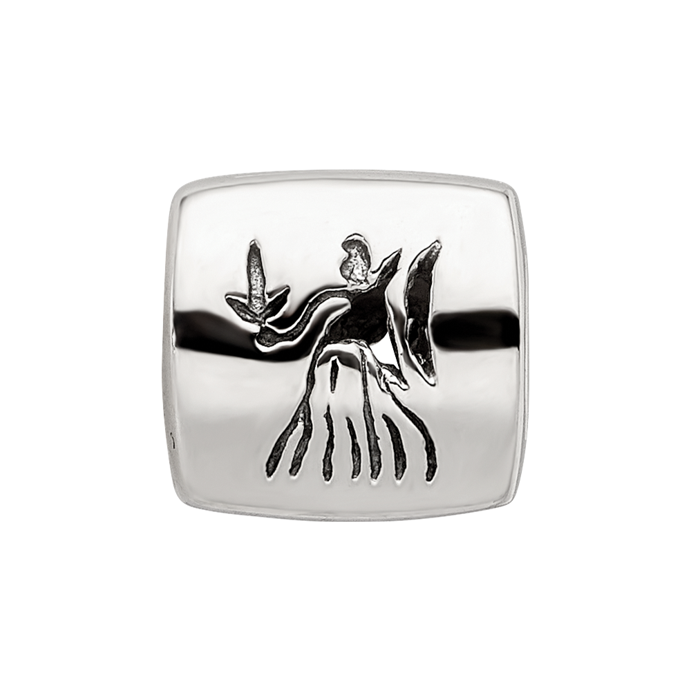 Sterling Silver Reflections Virgo Zodiac Antiqued Bead