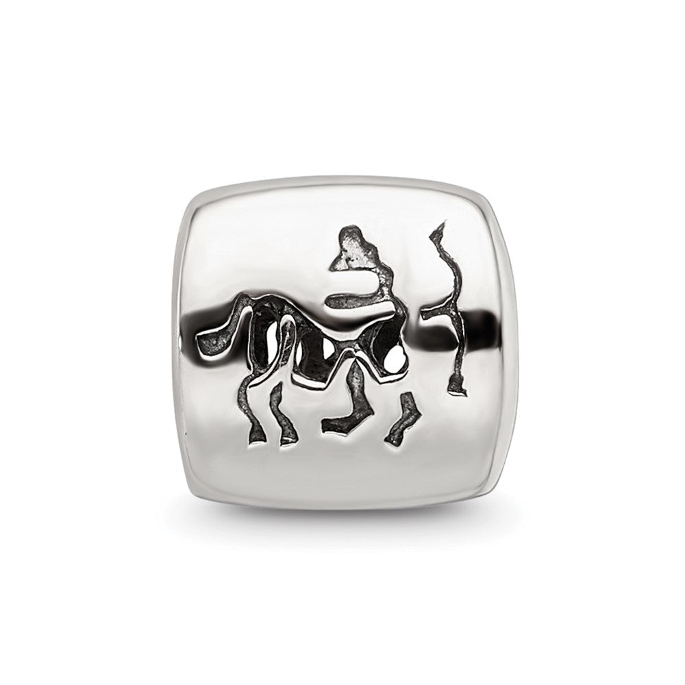 Sterling Silver Reflections Sagittarius Zodiac Antiqued Bead