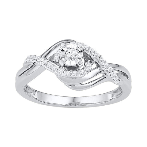 10kt White Gold Womens Round Diamond Solitaire Bridal Wedding Engagement Ring 1/5 Cttw 108699 - shirin-diamonds