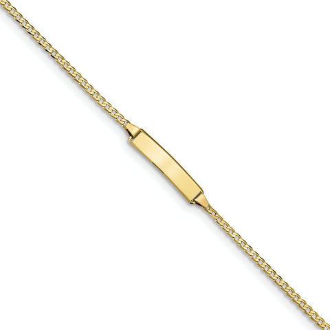 10k Flat Curb Link ID Bracelet 10BID103 - shirin-diamonds