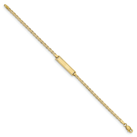 10k Flat Anchor Link ID Bracelet 10DCID86 - shirin-diamonds