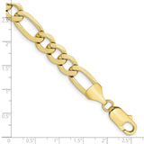 10k 10mm Light Concave Figaro Chain (Weight: 26.06 Grams, Length: 9 Inches)