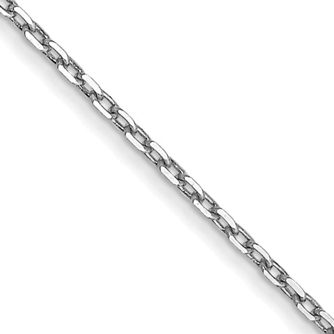 10k White Gold 18in .8mm D/C Cable Necklace Chain