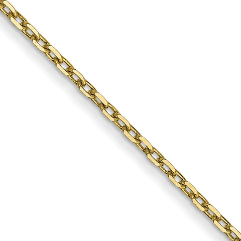 10k Yellow Gold Solid Diamond-Cut Cable Chain Necklace