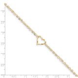 14k Double Strand Heart 9 With 1 Ext Anklet ANK173 - shirin-diamonds
