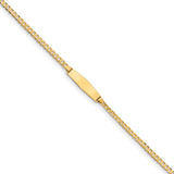 14k Baby Soft Diamond Shape ID Curb Bracelet CUR070IDC - shirin-diamonds