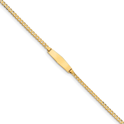 14k Baby Soft Diamond Shape ID Curb Bracelet CUR070IDC - shirin-diamonds