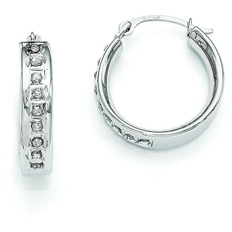 14k White Gold Diamond Fascination Round Hoop Earrings DF254 - shirin-diamonds