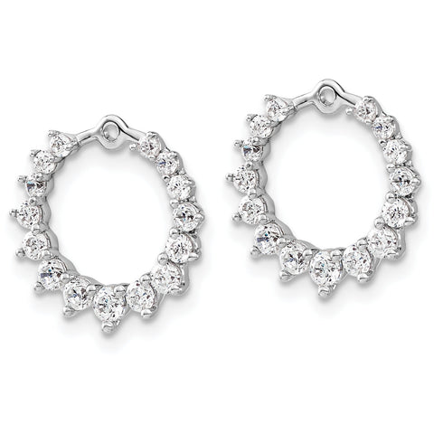 14K White Gold Lab Grown Diamond Circle Earring Jackets 0.847CTW