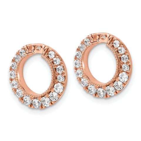 14K Rose Gold Lab Grown Diamond Circle Earring Jackets 0.849CTW