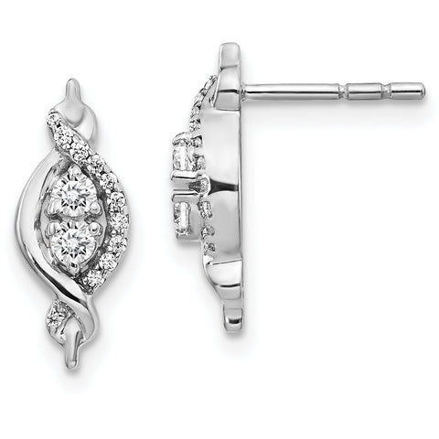 14K White Gold Lab Grown Diamond Fancy Earrings 0.242CTW