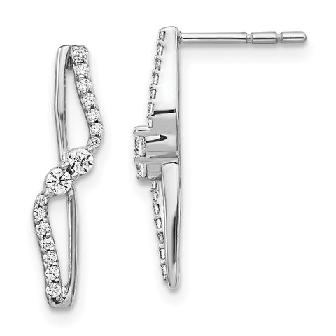 14K White Gold Lab Grown Diamond Fancy Earrings 0.248CTW