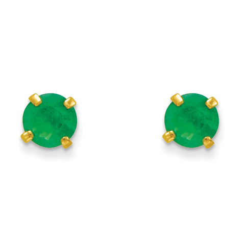 14k Madi K 3mm Emerald Earrings GK116 - shirin-diamonds
