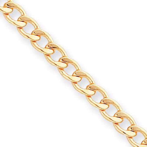 18in Gold-plated 5.5mm Curb Chain KW479 - shirin-diamonds