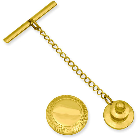 Gold-plated Round Tie Tack KW581 - shirin-diamonds