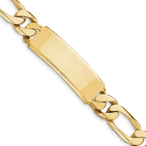 14k Hand-polished Figaro Link ID Bracelet LK110ID - shirin-diamonds