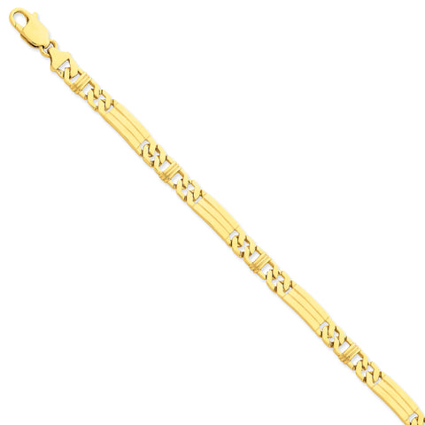 14k 6.4mm Hand-Polished Fancy Link Chain LK201 - shirin-diamonds