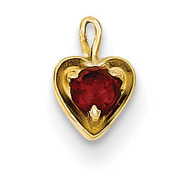 14ky January Synthetic Birthstone Heart Charm M343 - shirin-diamonds