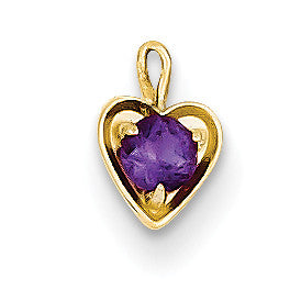 14ky February Synthetic Birthstone Heart Charm M344 - shirin-diamonds