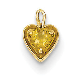 14ky November Synthetic Birthstone Heart Charm M351 - shirin-diamonds