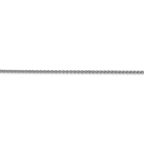 14k White Gold 1.65mm Solid Polished Spiga Chain Anklet PEN121 - shirin-diamonds