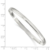 Sterling Silver 2.25mm Solid Polished Plain Slip-On Bangle Bracelet QB235 - shirin-diamonds