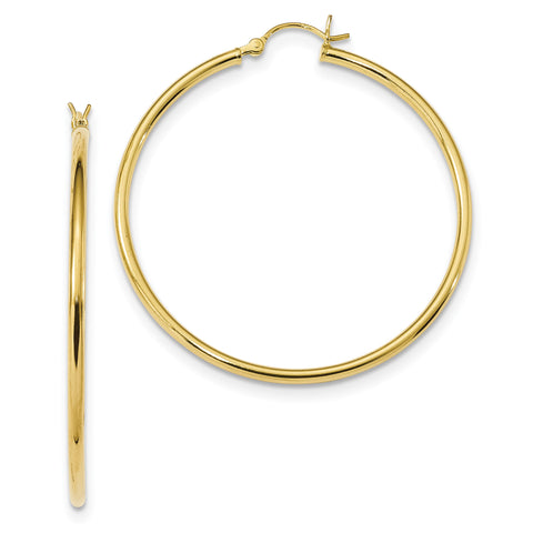 Sterling Silver Gold-Tone Polished Hoop Earrings QE13136 - shirin-diamonds