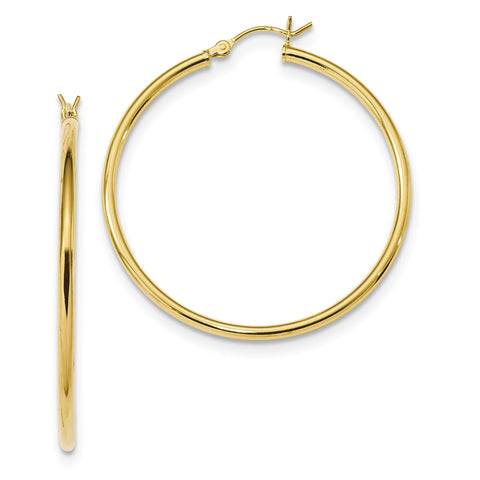 Sterling Silver Gold-Tone Polished Hoop Earrings QE13140 - shirin-diamonds