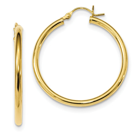 Sterling Silver Gold-Tone Polished Hoop Earrings QE13153 - shirin-diamonds