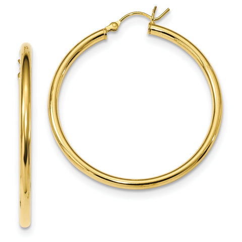 Sterling Silver Gold-Tone Polished Hoop Earrings QE13159 - shirin-diamonds