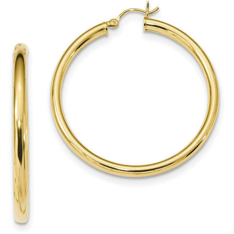 Sterling Silver Gold-Tone Polished Hoop Earrings QE13162 - shirin-diamonds